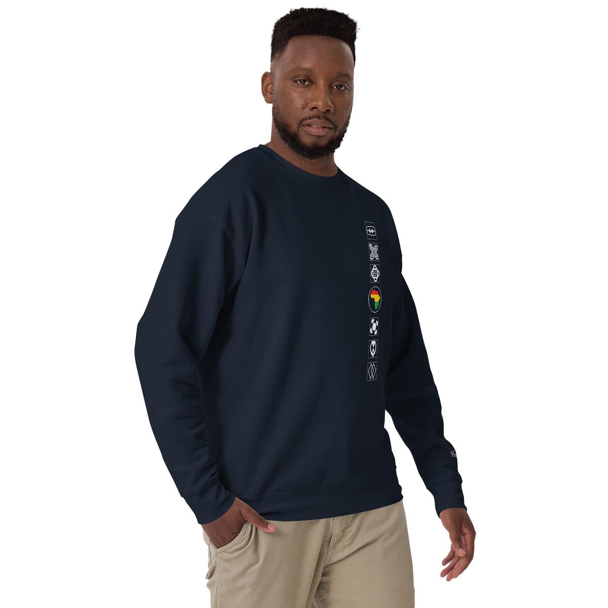 Adinkra Sided Unisex Premium Sweatshirt Funky African