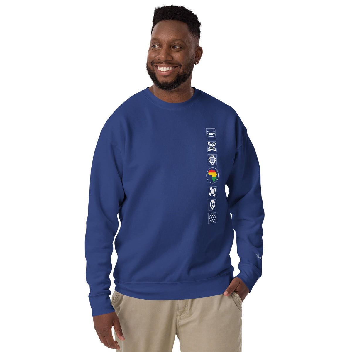 Adinkra Sided Unisex Premium Sweatshirt Funky African