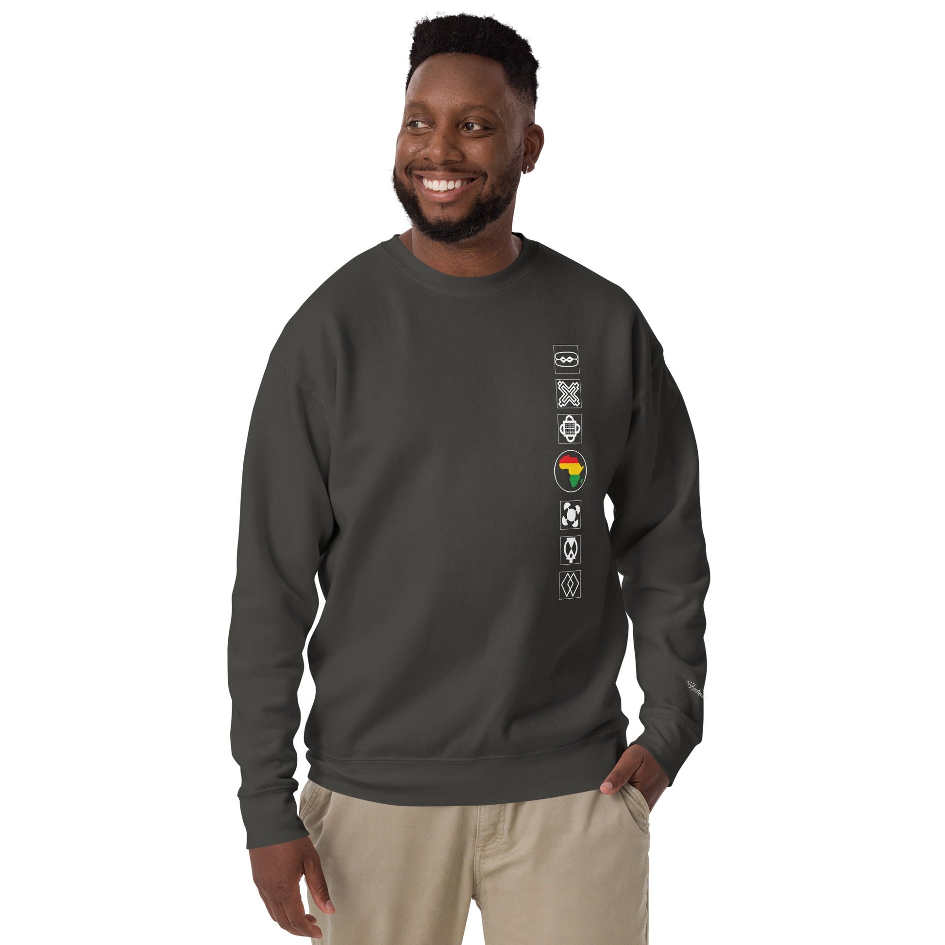 Adinkra Sided Unisex Premium Sweatshirt Funky African