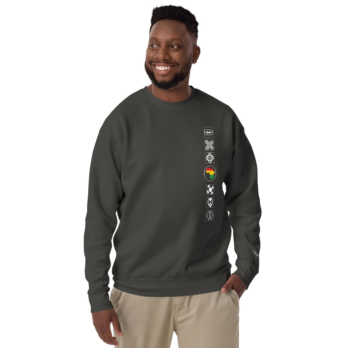 Adinkra Sided Unisex Premium Sweatshirt Funky African