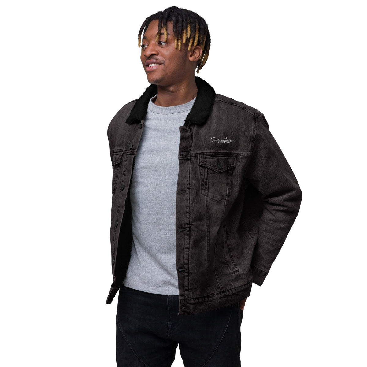 African Jungle Unisex denim sherpa jacket Funky African