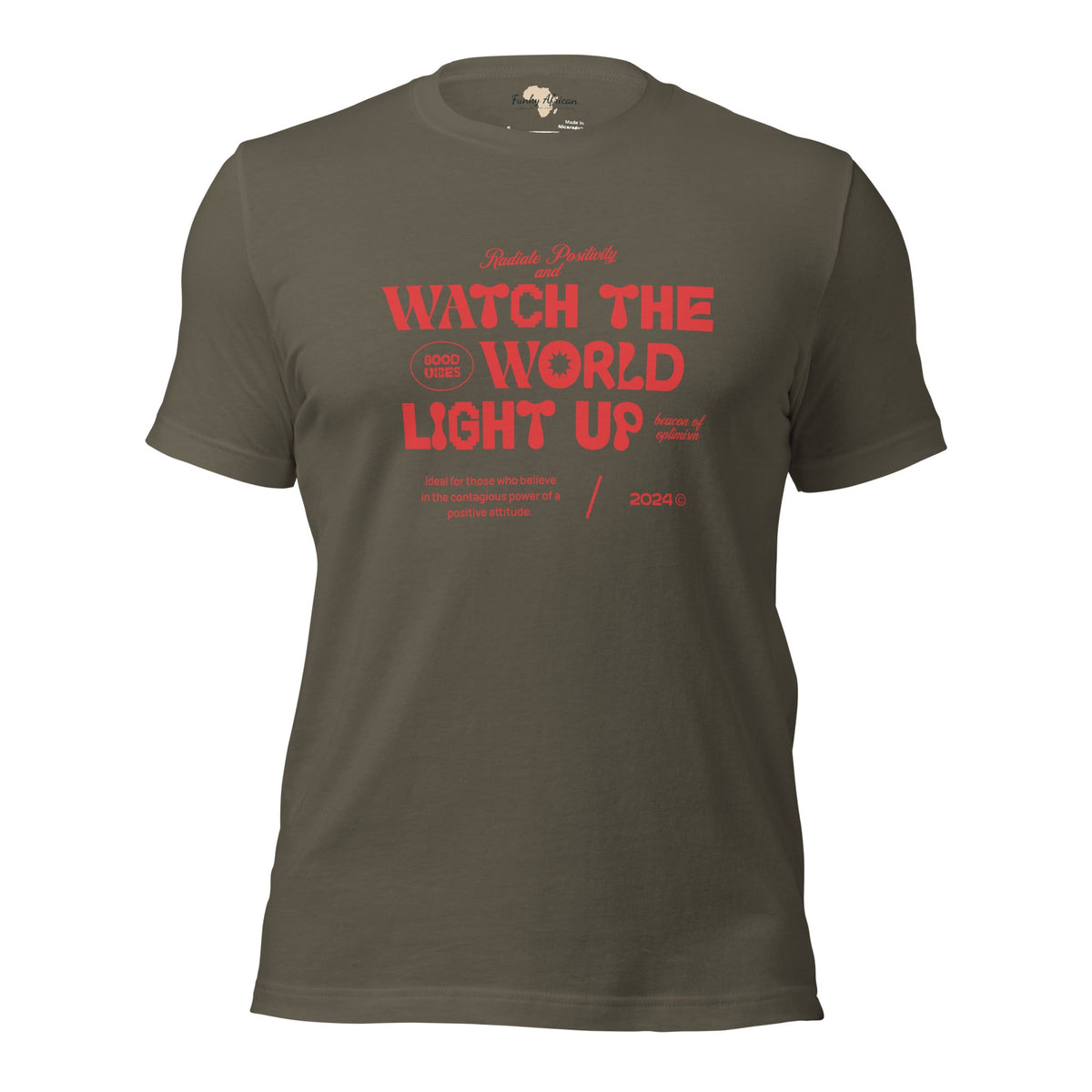 Watch the World Light Up Unisex t-shirt Funky African