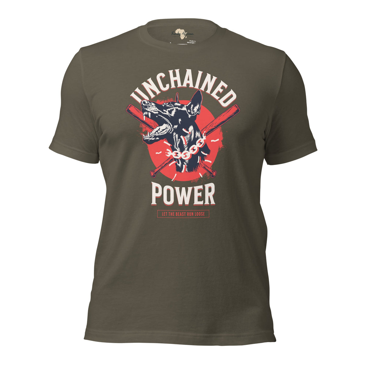Unchained Power Unisex t-shirt Funky African
