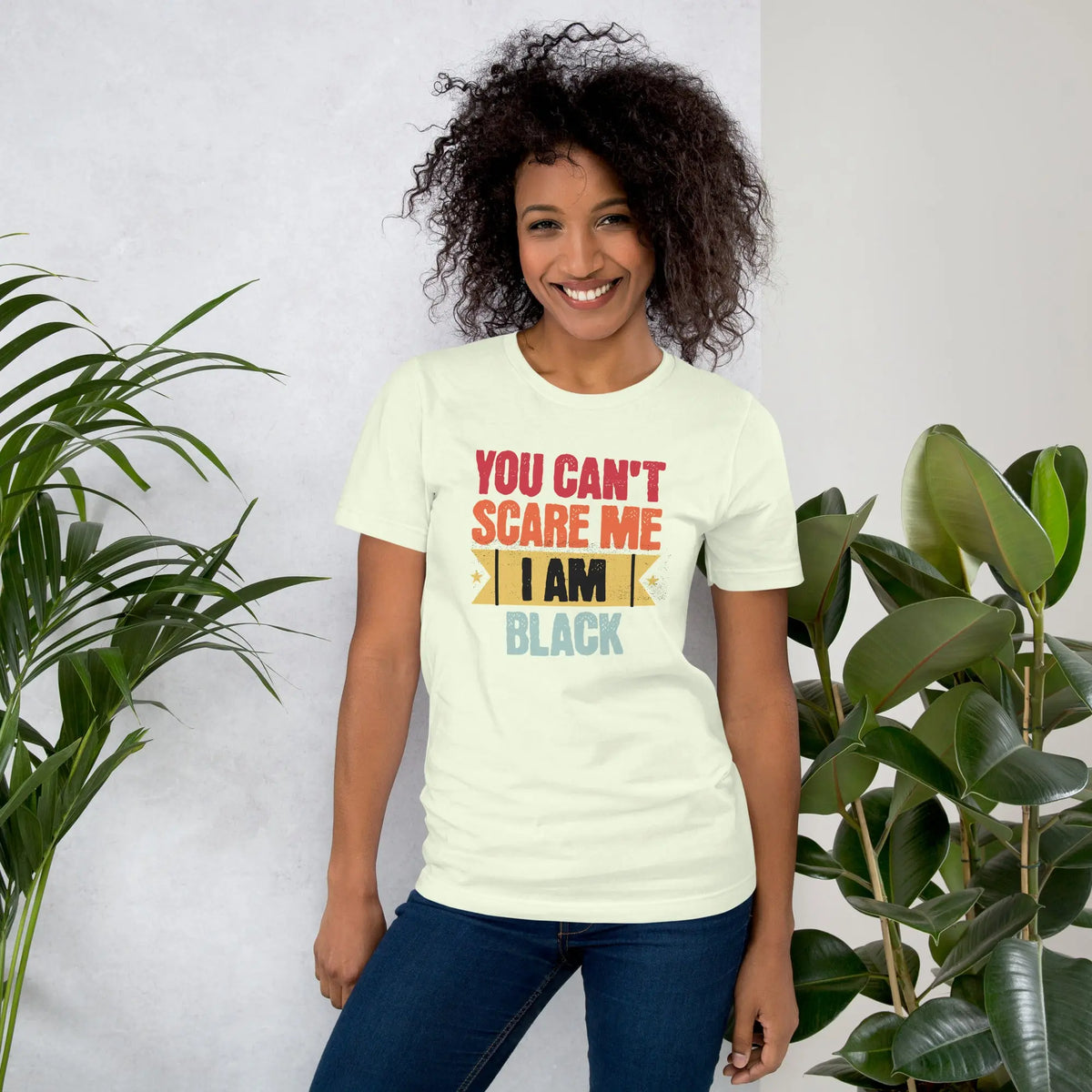 You can't scare me unisex tee Funky African