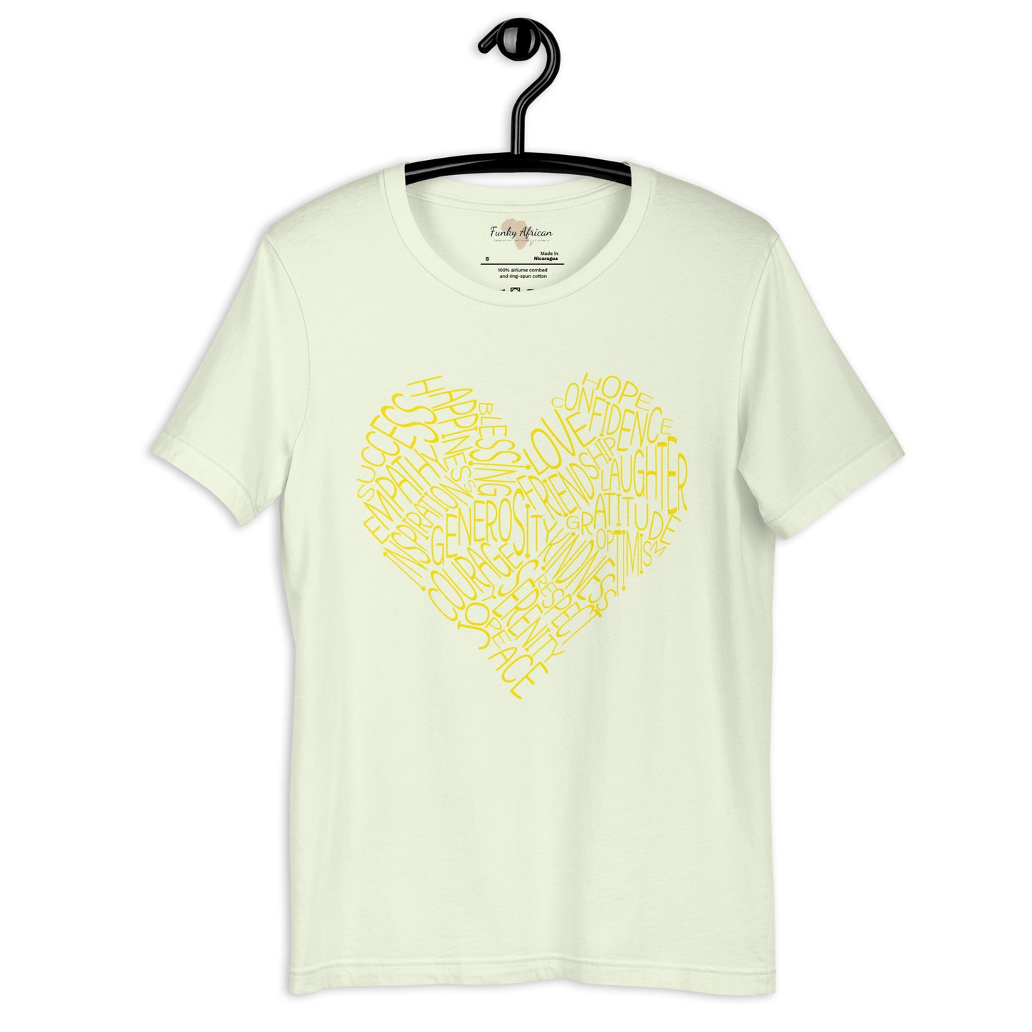 Typography heart with positive words unisex tee