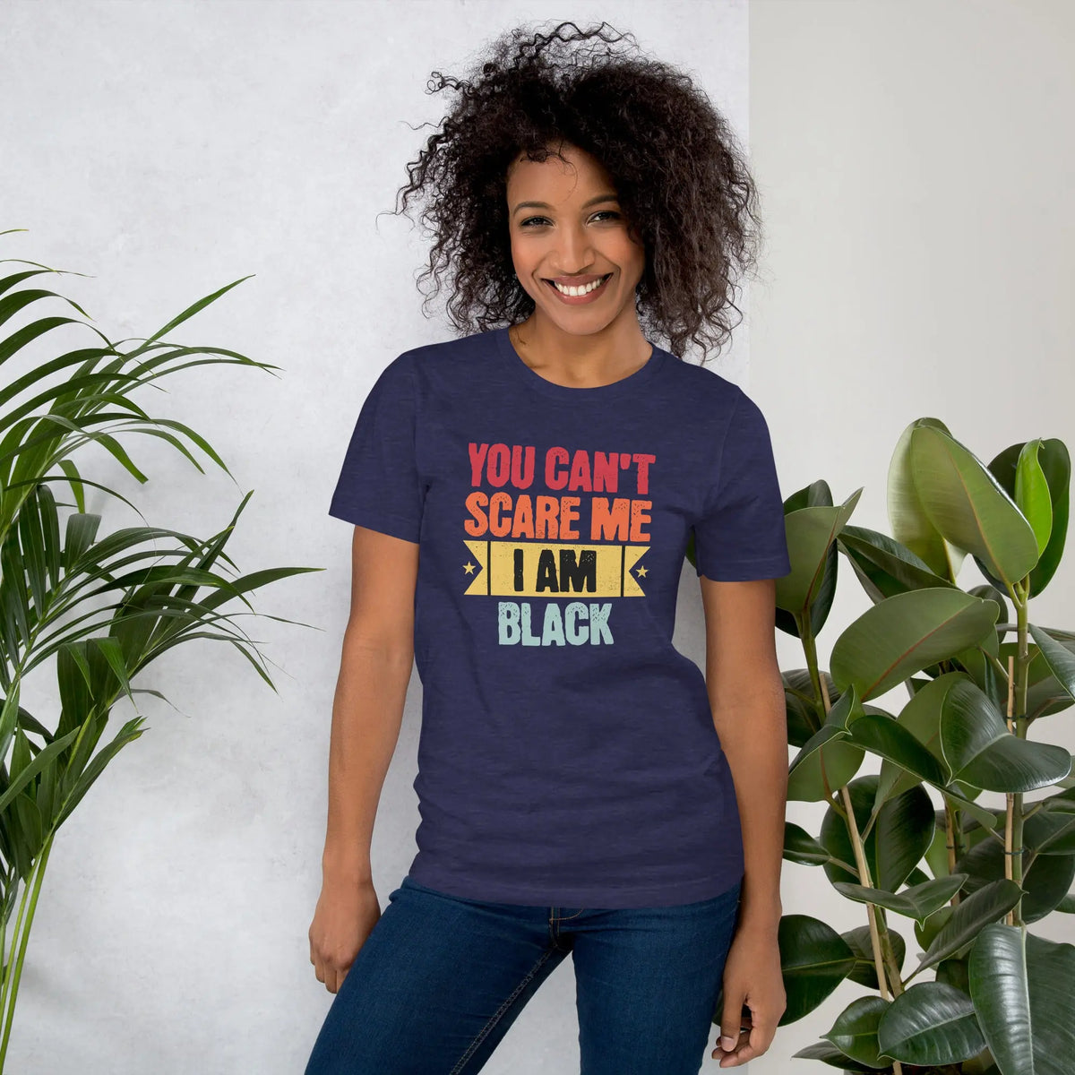 You can't scare me unisex tee Funky African