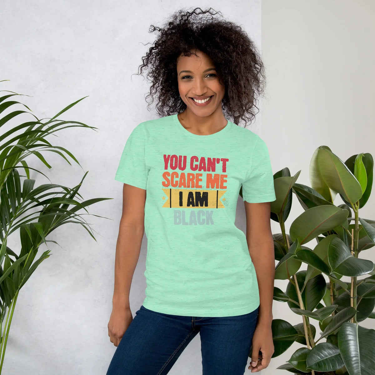 You can't scare me unisex tee Funky African