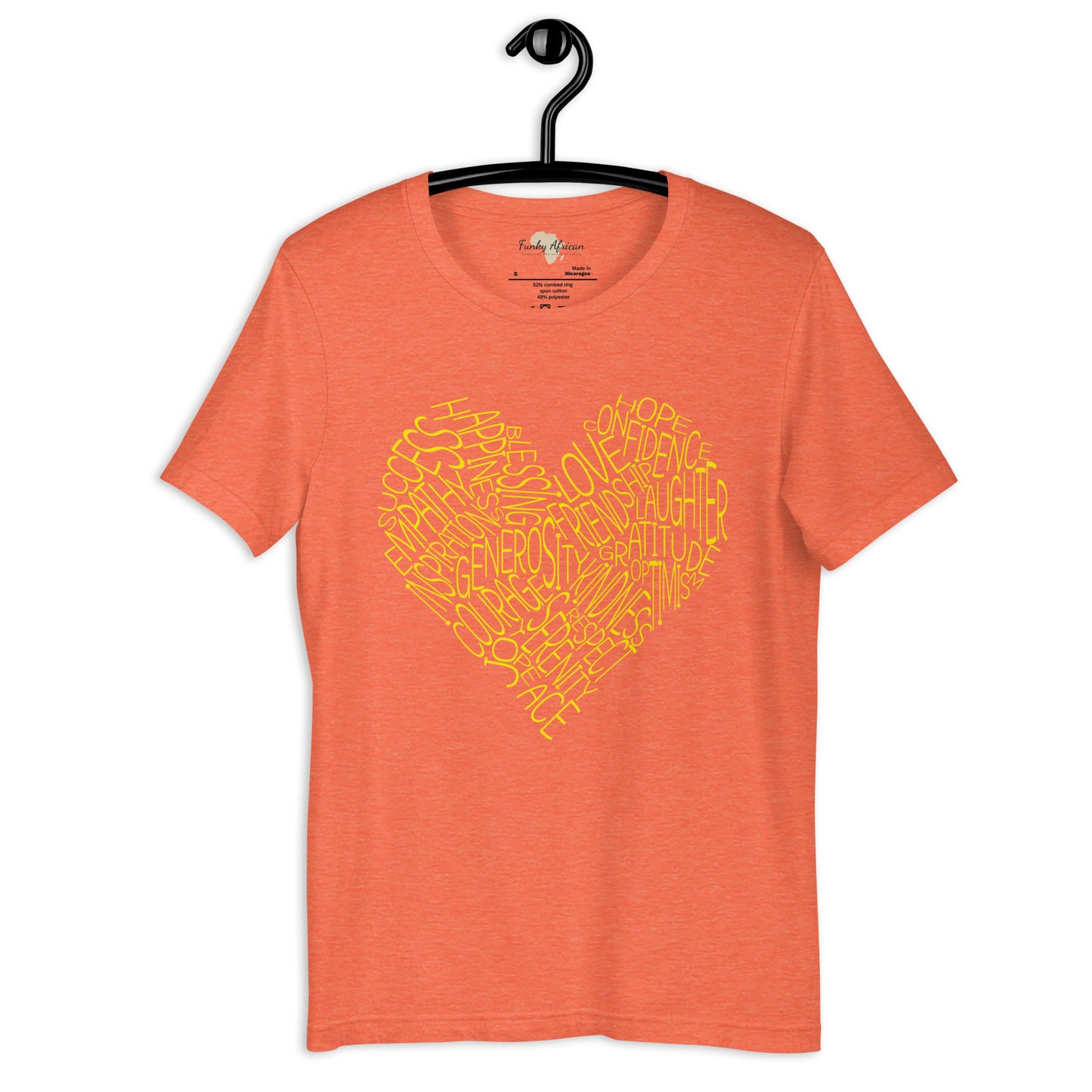 Typography heart with positive words unisex tee