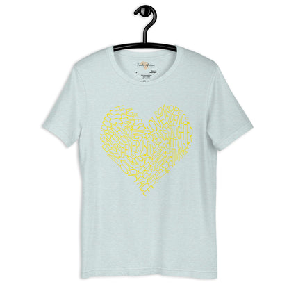 Typography heart with positive words unisex tee