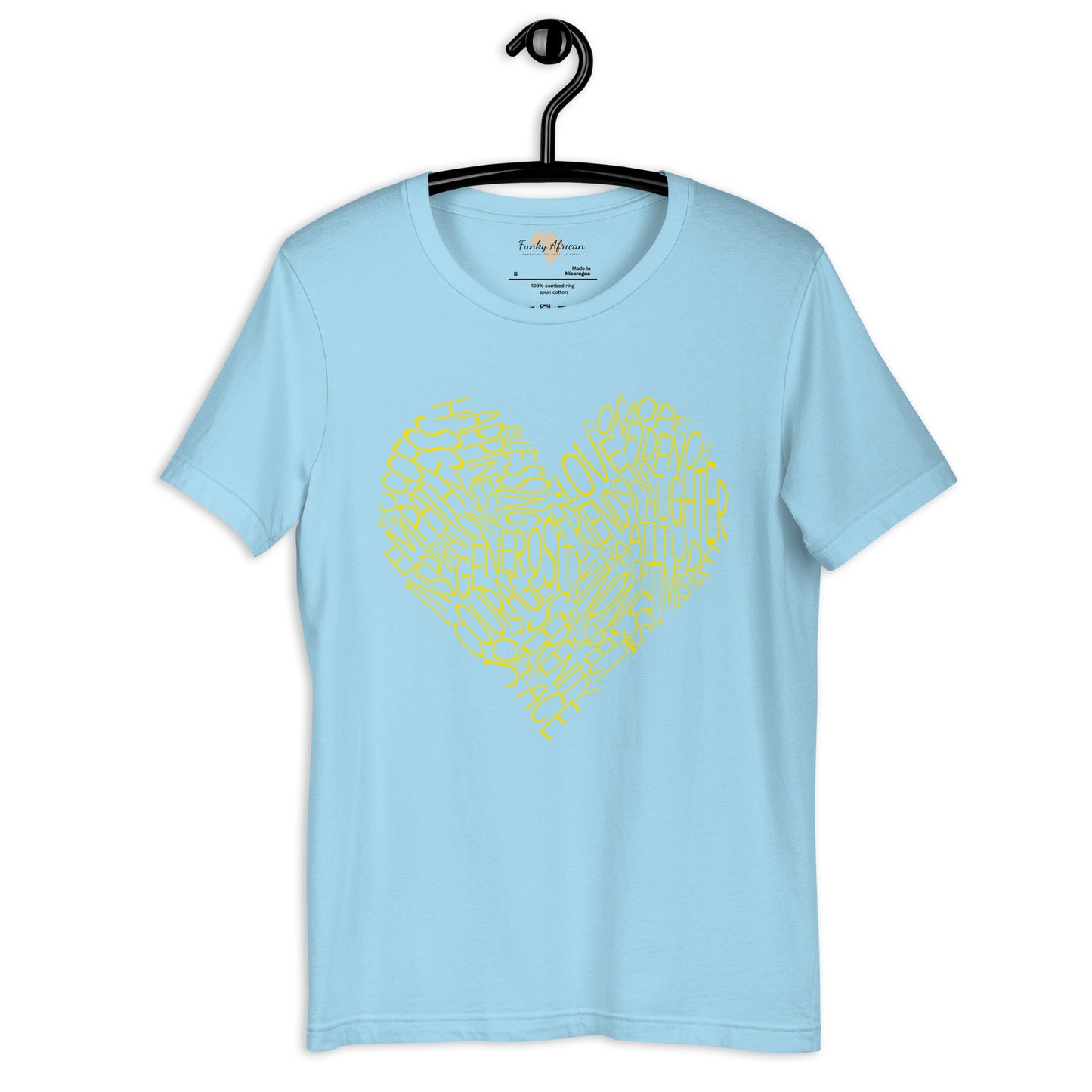 Typography heart with positive words unisex tee