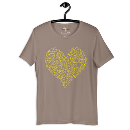 Typography heart with positive words unisex tee