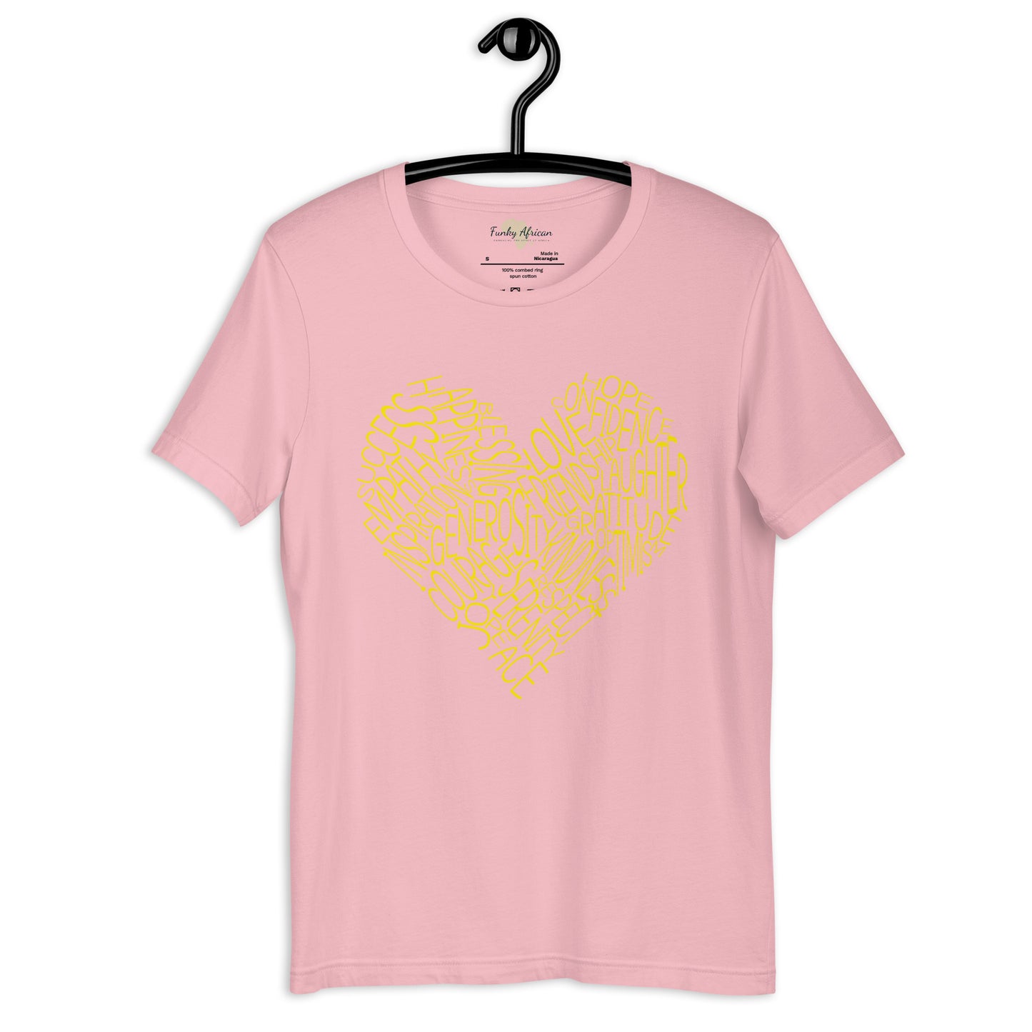 Typography heart with positive words unisex tee