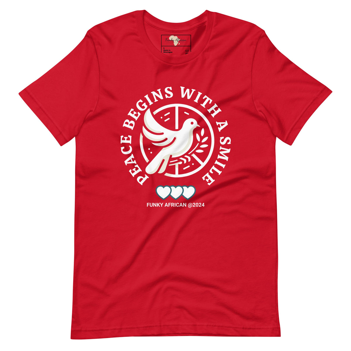 Peace begins with a smile unisex tee Funky African