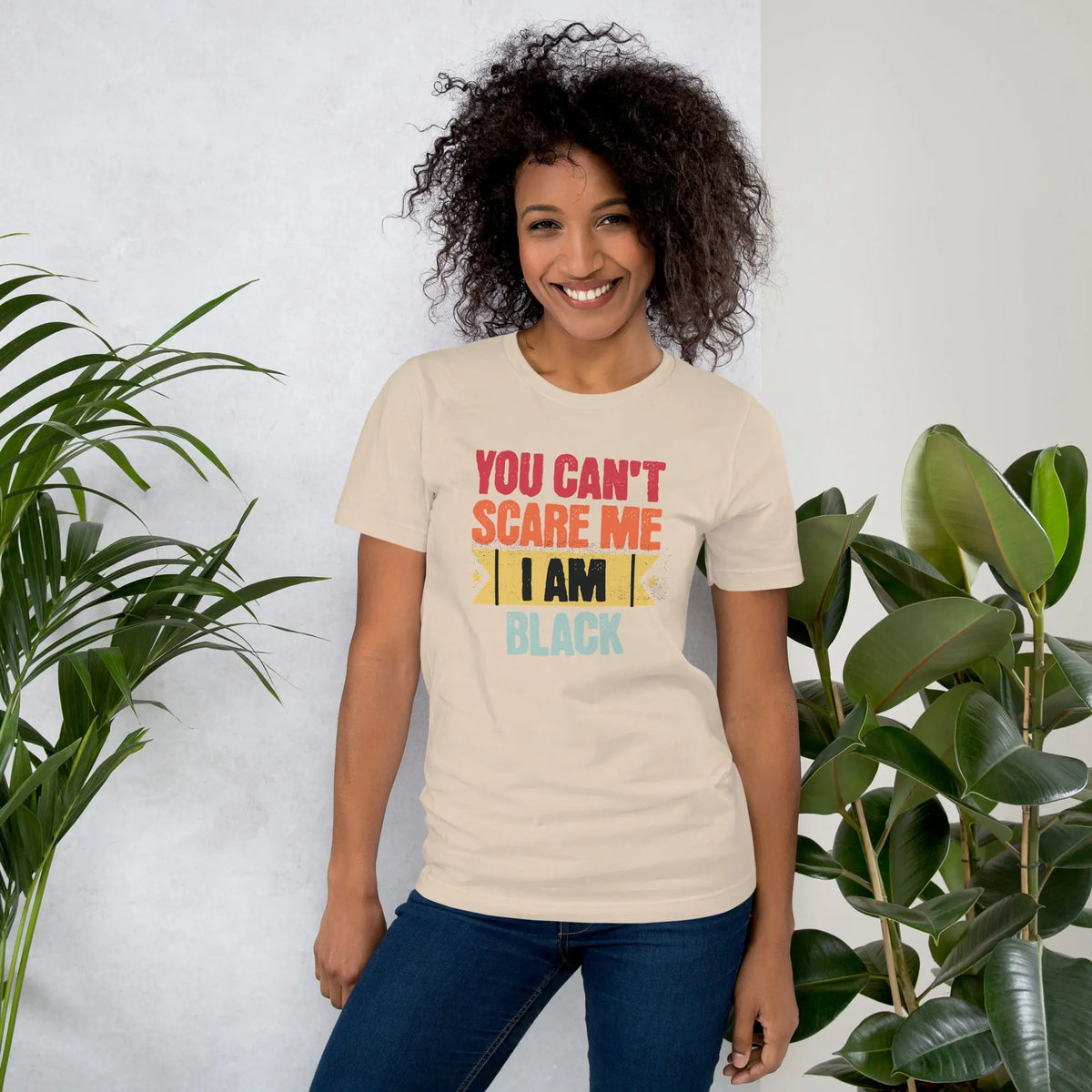 You can't scare me unisex tee Funky African
