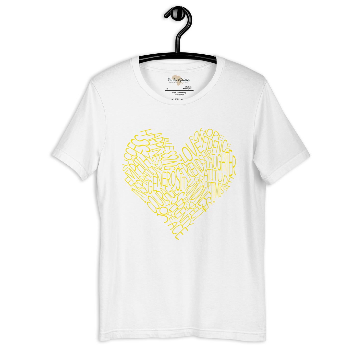 Typography heart with positive words unisex tee