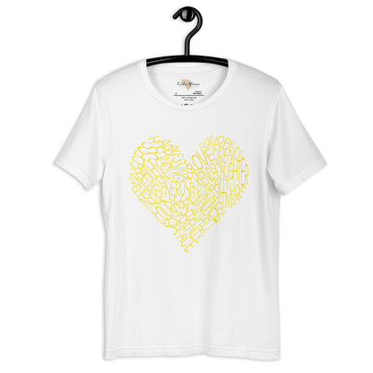 Typography heart with positive words unisex tee