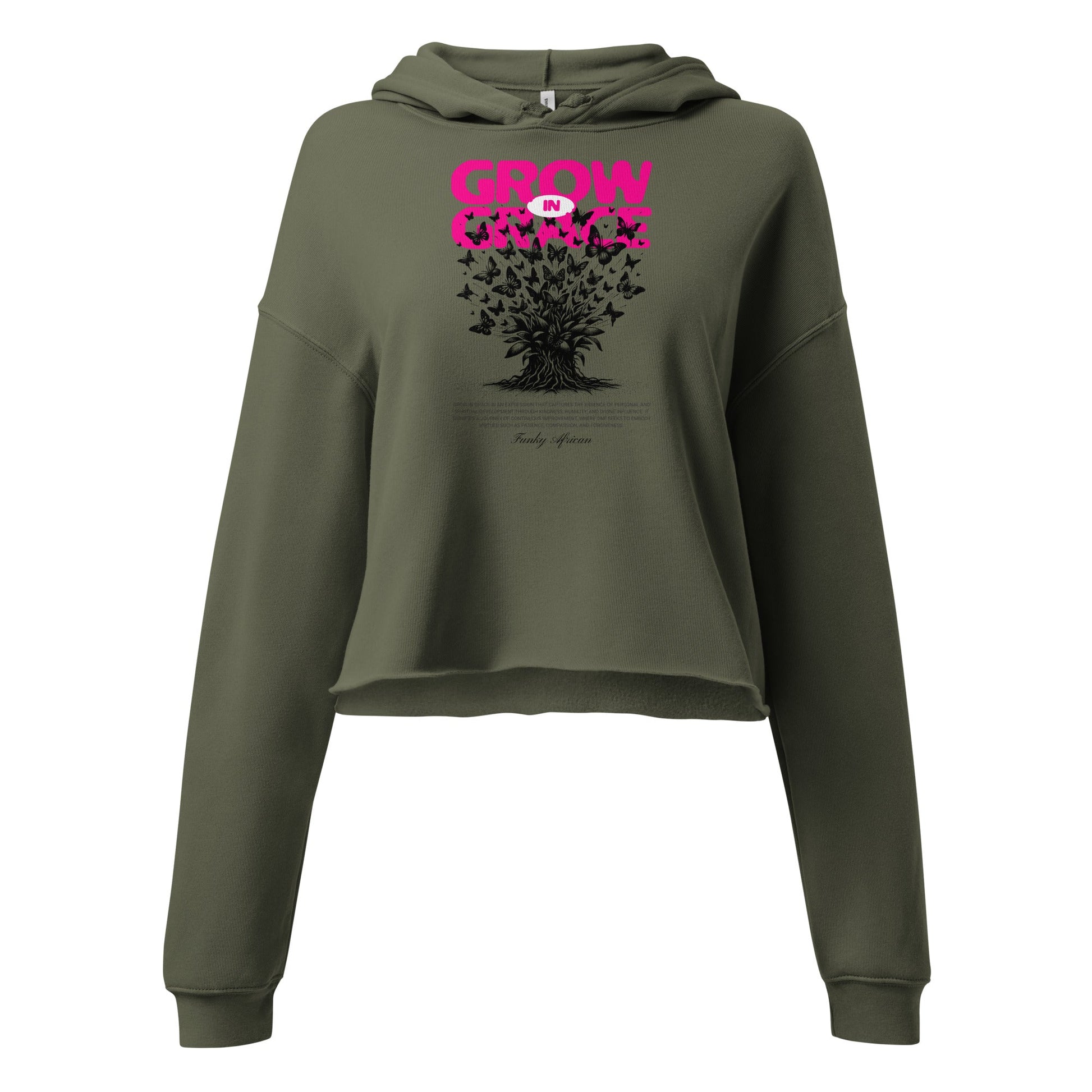 Grow in Grace Crop Hoodie Funky African