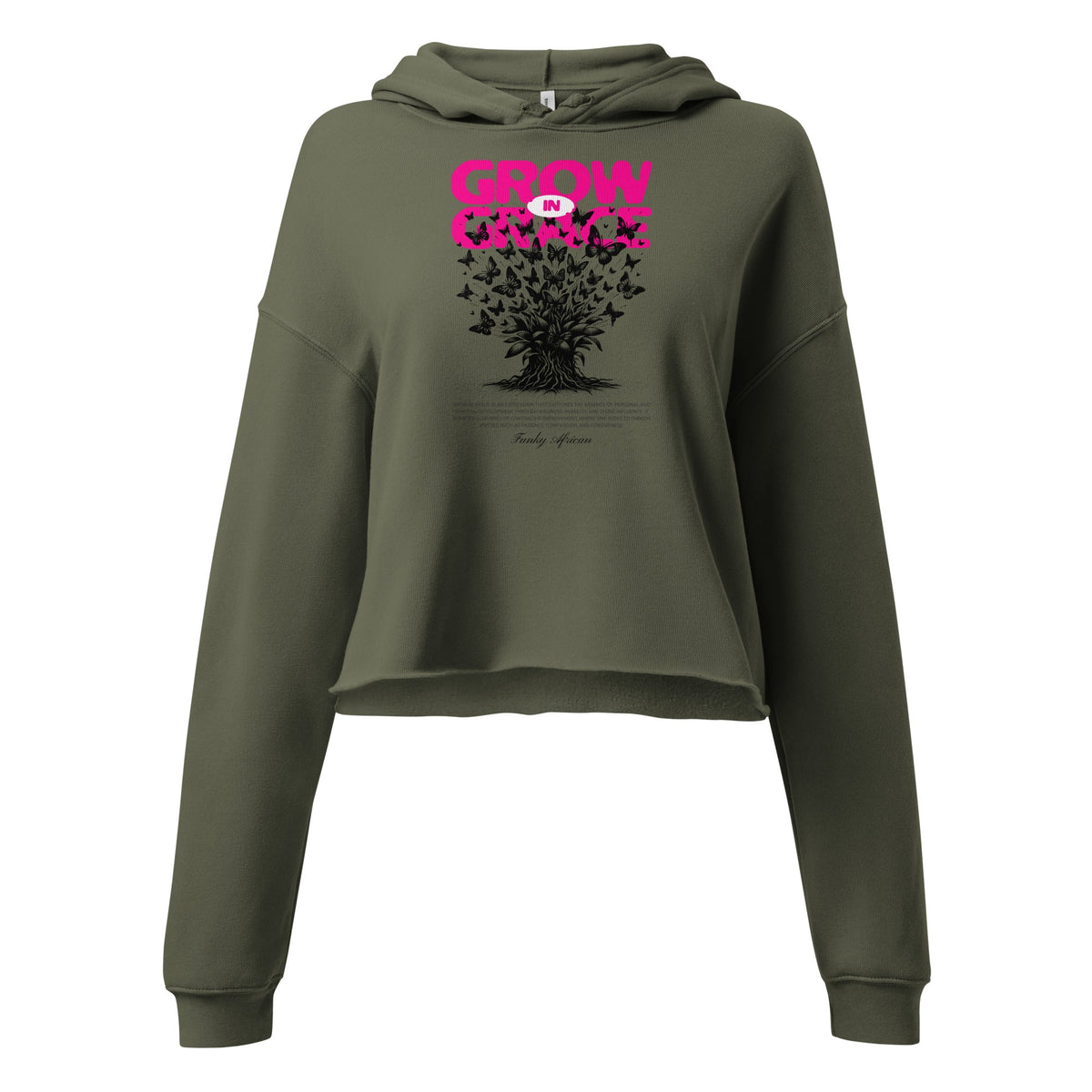 Grow in Grace Crop Hoodie Funky African