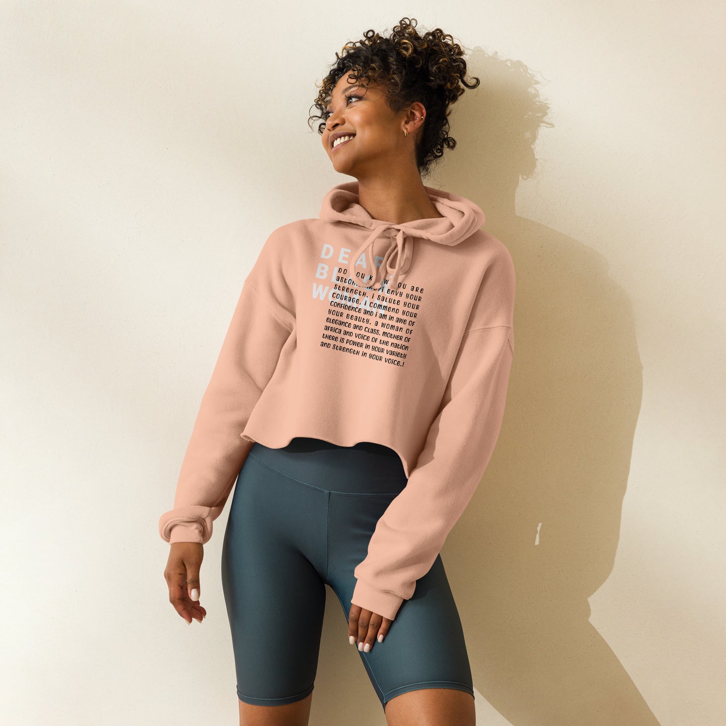 Dear black woman crop hoodie - astonishing