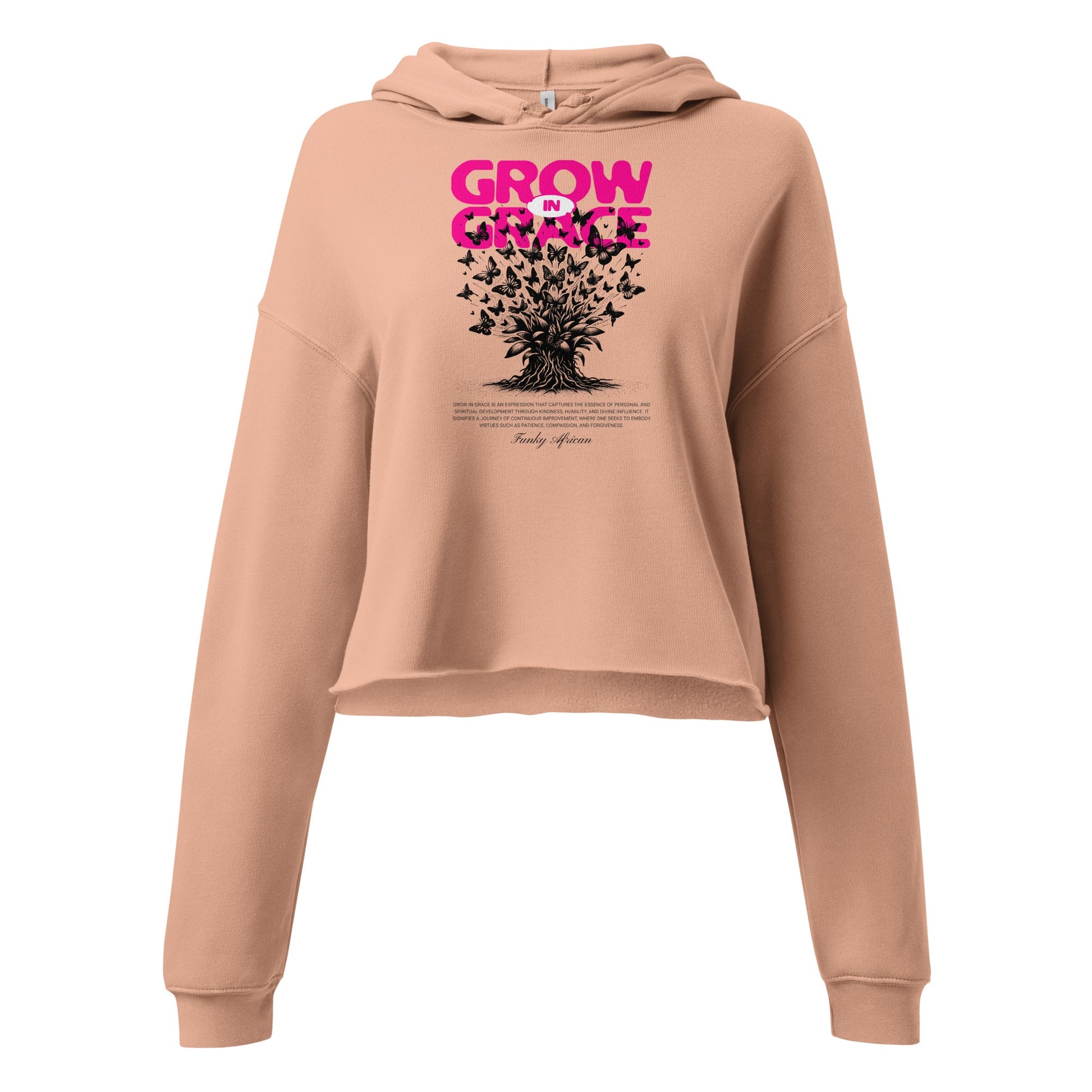 Grow in Grace Crop Hoodie Funky African