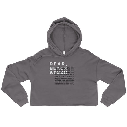 Dear black woman crop hoodie - astonishing