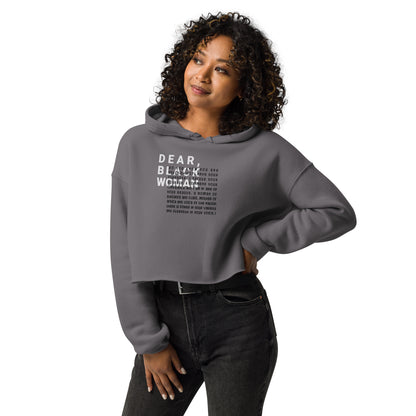 Dear black woman crop hoodie - astonishing