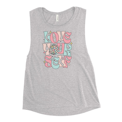 Love yourself Ladies’ Muscle Tank Funky African