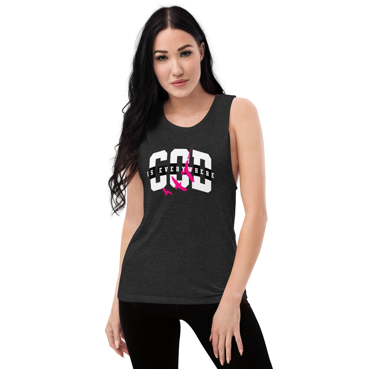 God is Everywhere Ladies’ Muscle Tank Funky African