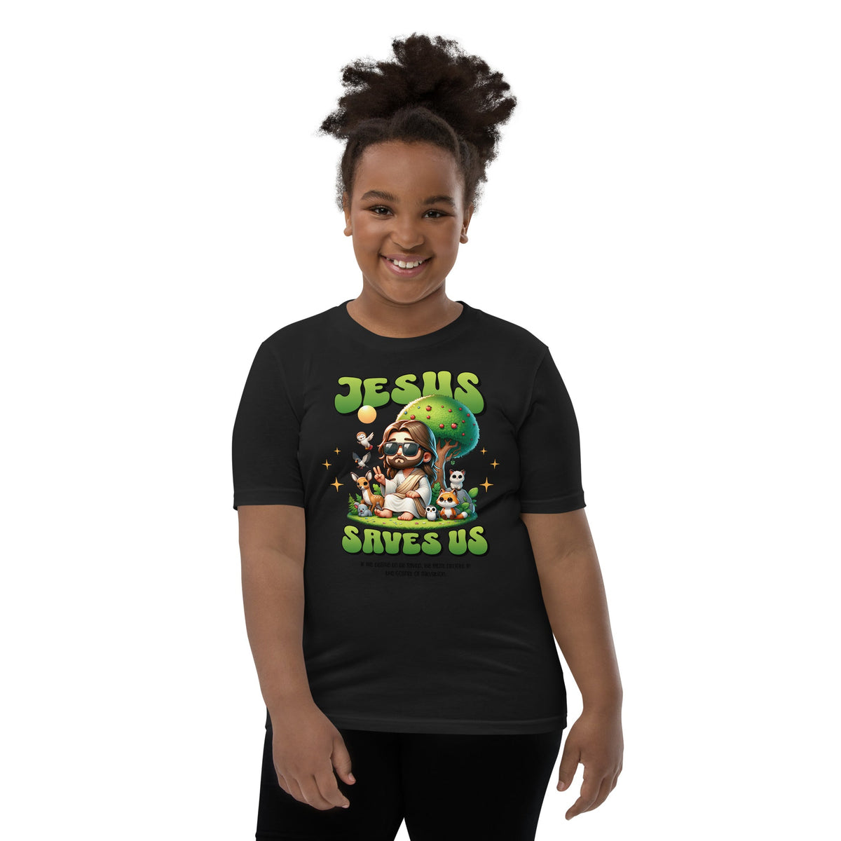 Jesus saves Youth T-Shirt Funky African