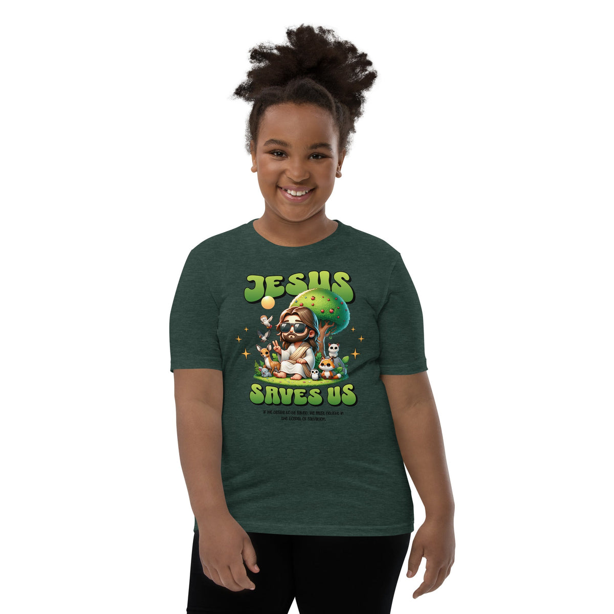 Jesus saves Youth T-Shirt Funky African