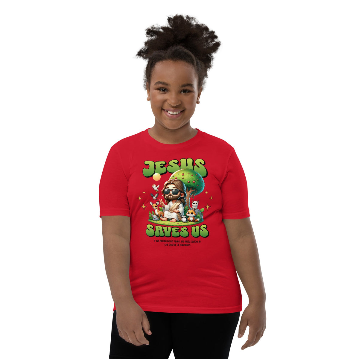 Jesus saves Youth T-Shirt Funky African